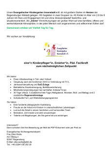 Stellenanzeige Erzieher*in